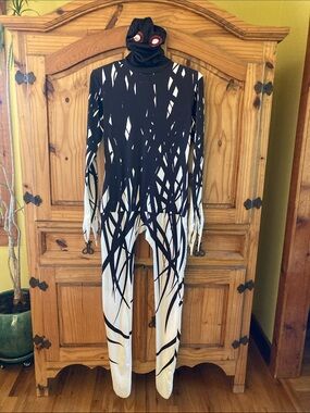 Morphsuits Zalgo black white hooded one piece costume size XL